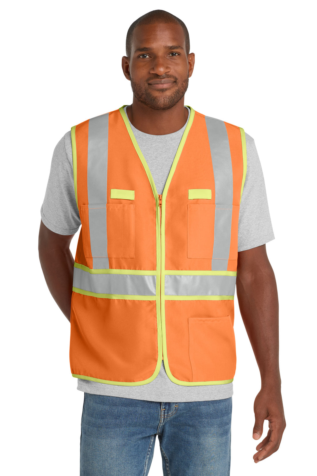 CornerStone® - ANSI 107 Class 2 Dual-Color Safety Vest. CSV407 - Safety Orange - 2XL