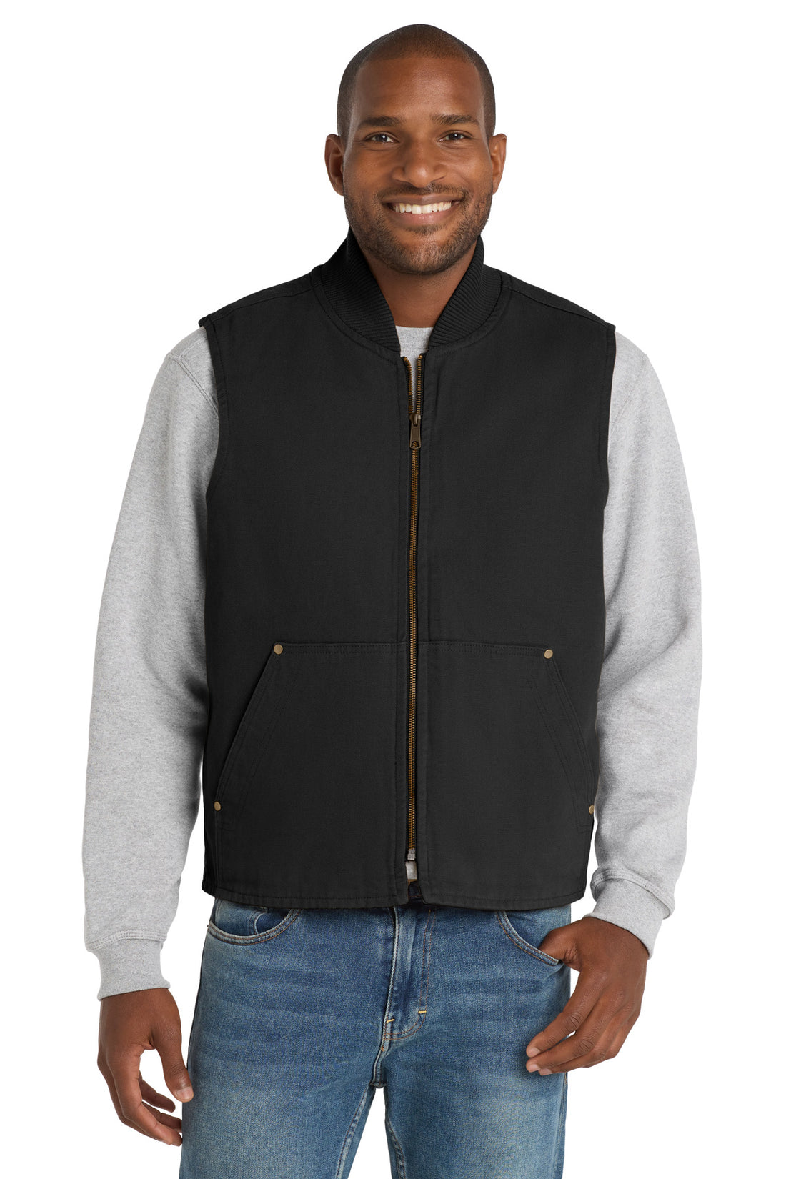 CornerStone® Washed Duck Cloth Vest. CSV40 - Black - 2XL