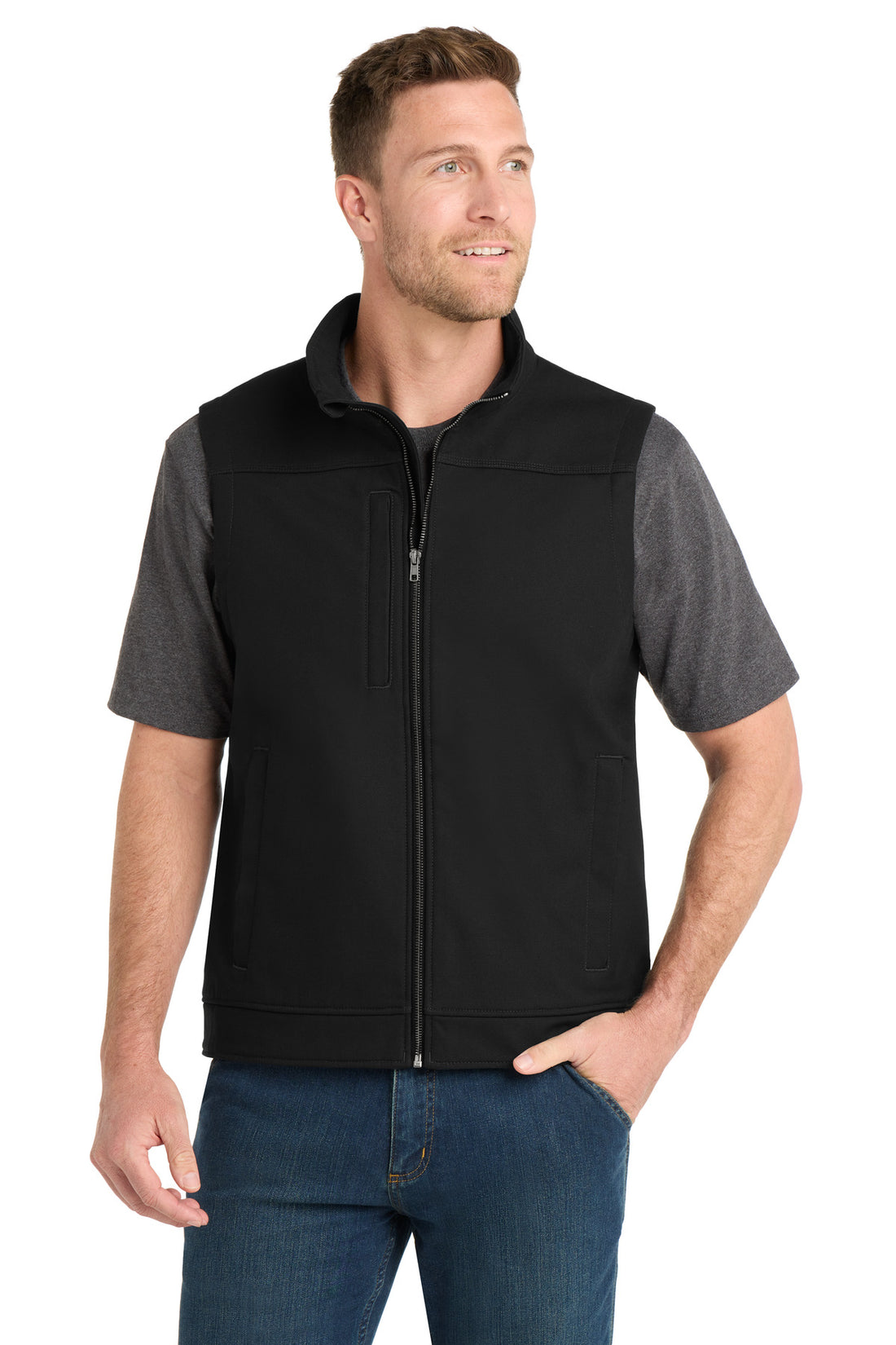 CornerStone® Duck Bonded Soft Shell Vest CSV60 - Black - 2XL