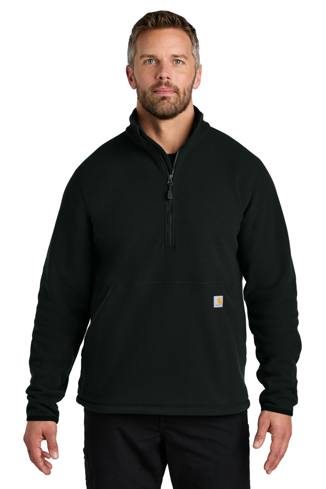 Carhartt® Textured 1/2-Zip Fleece Jacket CT106417 - Black - 2XL