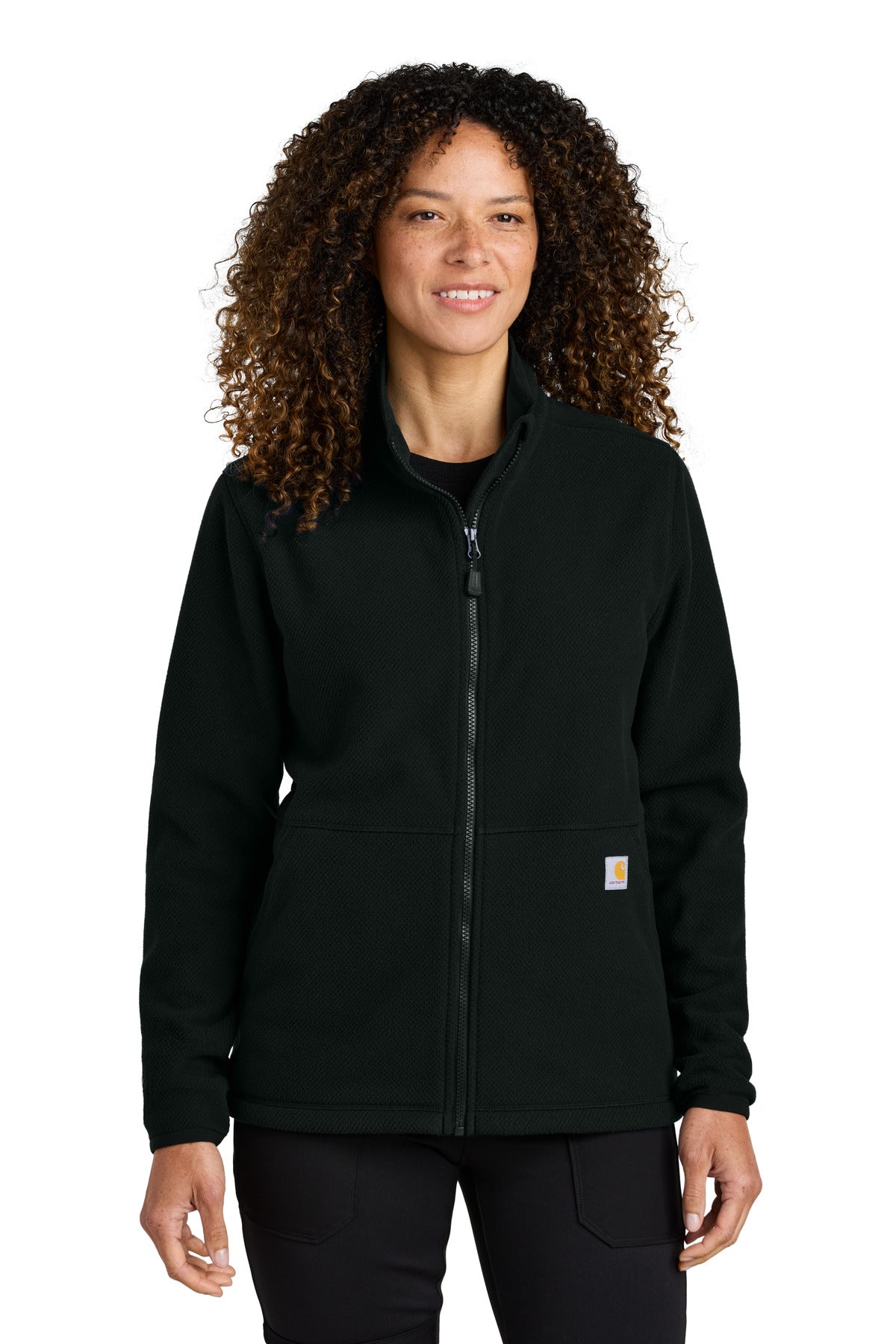 Carhartt® Women's Textured Full-Zip Fleece Jacket CT106419 - Black - 2XL