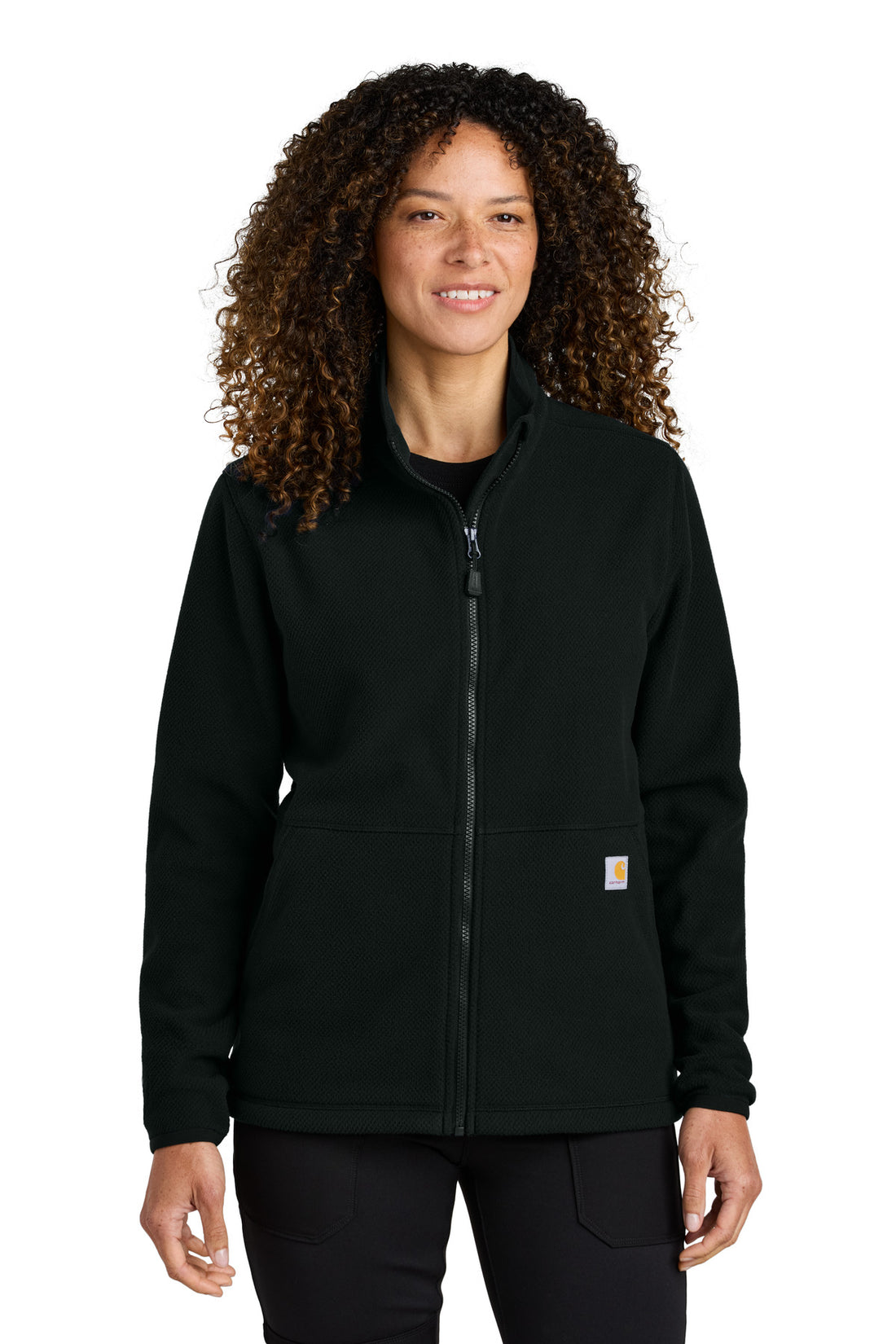 Carhartt® Women's Textured Full-Zip Fleece Jacket CT106419 - Black - 2XL