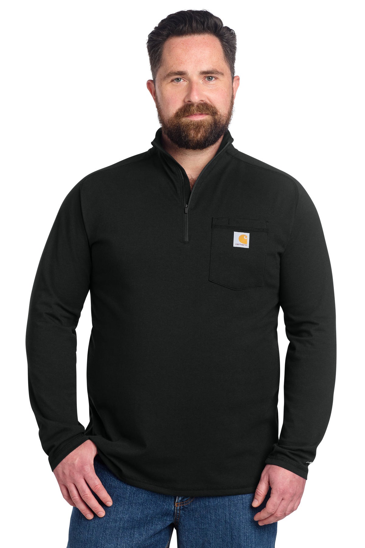 Carhartt Force® 1/4-Zip Long Sleeve T-Shirt CT106660 - Black - 2XL