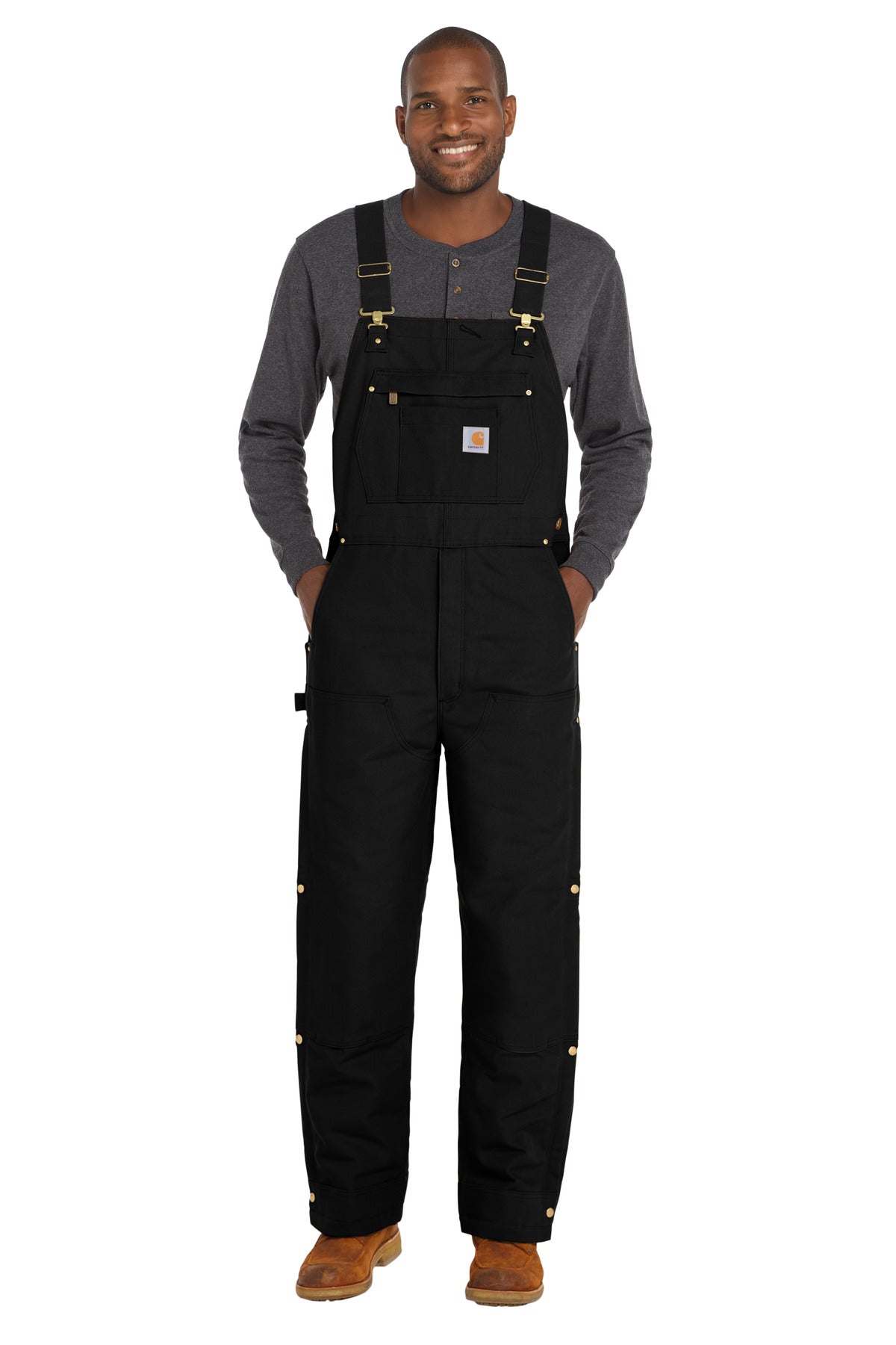 Carhartt® Firm Duck Insulated Bib Overalls CT106672 - Black - 2XL