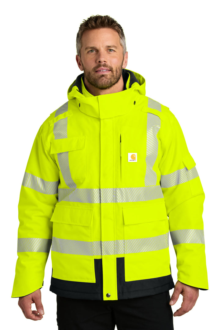 Carhartt® ANSI 107 Class 3 Waterproof Heavyweight Insulated Jacket CT106694 - Brite Lime - 2XL
