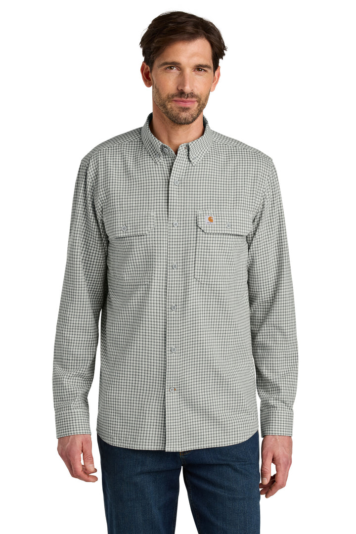 Carhartt® Rugged Flex® Plaid Long Sleeve Shirt CT107109 - Check Steel Malt - 2XL