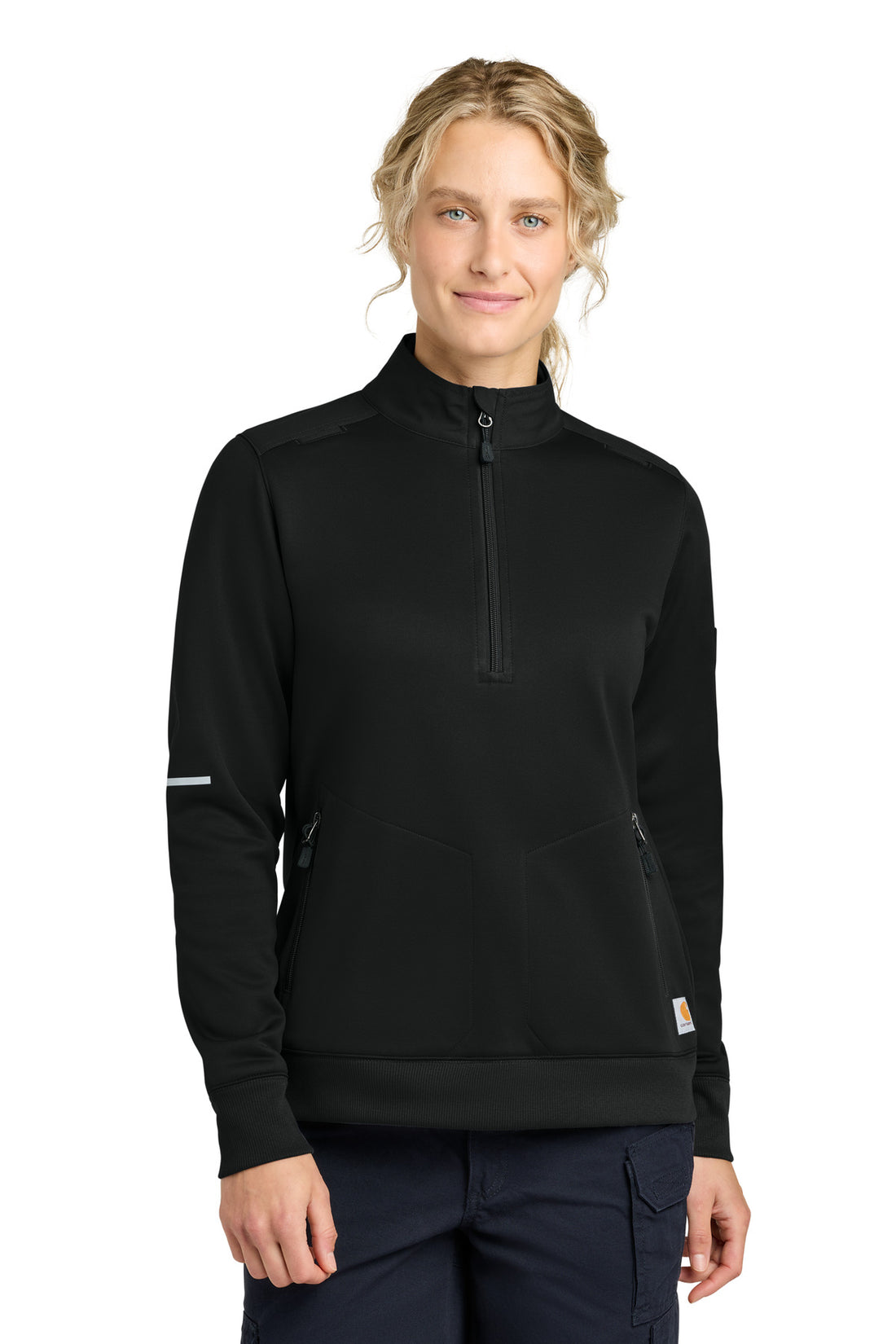 Carhartt® Women's FLD & RSCU 1/2-Zip Mid-Layer CTC82912 - Black - 2XL