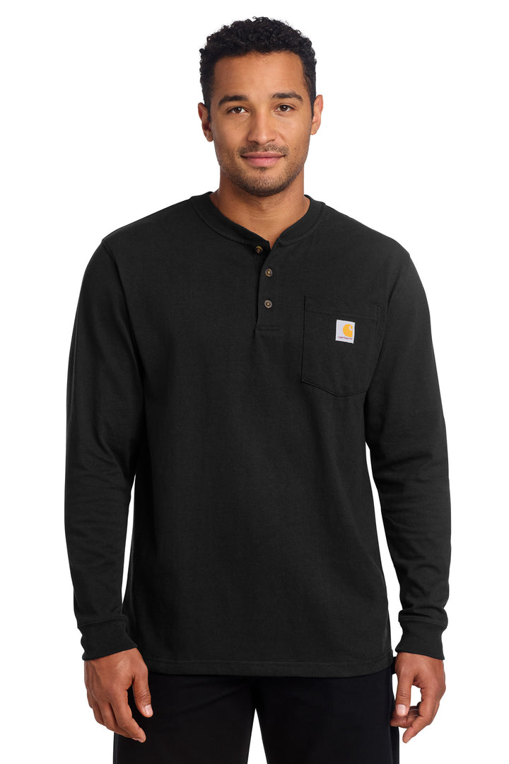 Carhartt® Long Sleeve Henley T-Shirt CTK128 - Black - 2XL
