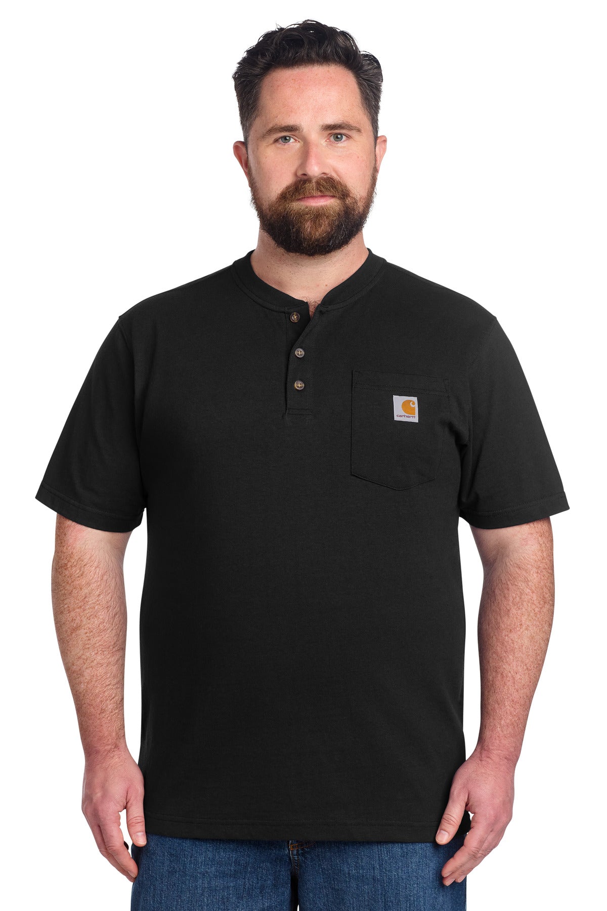 Carhartt® Short Sleeve Henley T-Shirt CTK84 - Black - 2XL