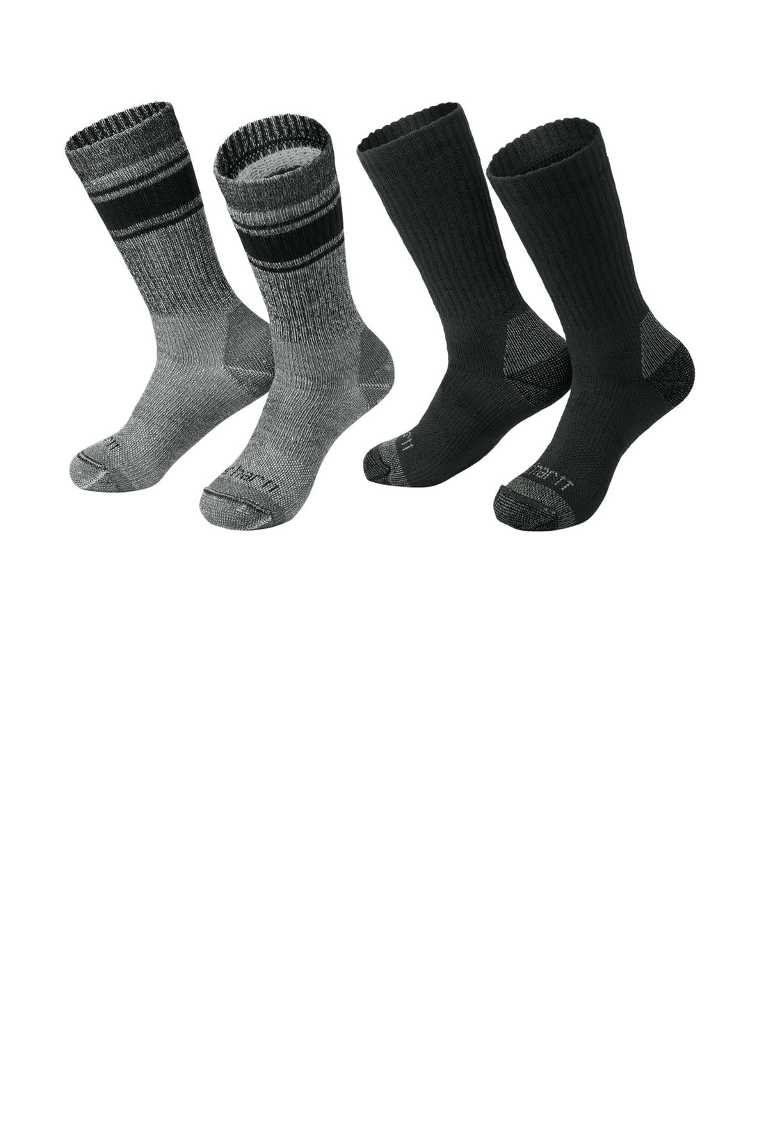 Carhartt® Heavyweight Crew Sock (4-Pack) CTSC1054 - Assorted Black and Charcoal - L