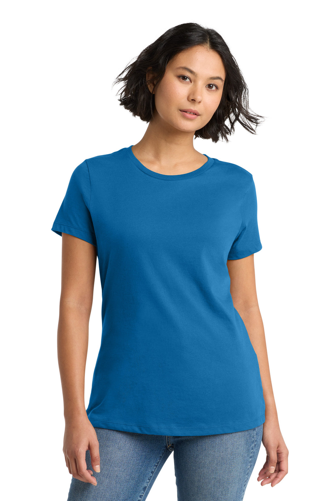 District® Women's Perfect Weight®Tee. DM104L - Bright Blue - 3XL