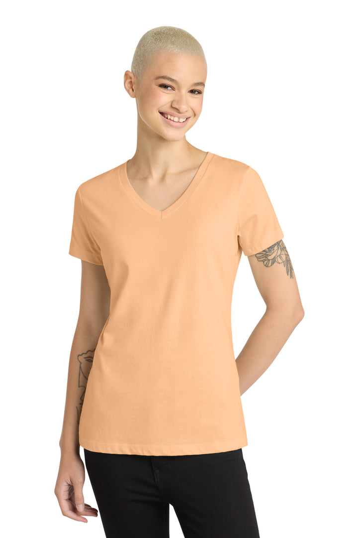 District® - Women's Perfect Weight® V-Neck Tee. DM1170L - Apricot - 3XL