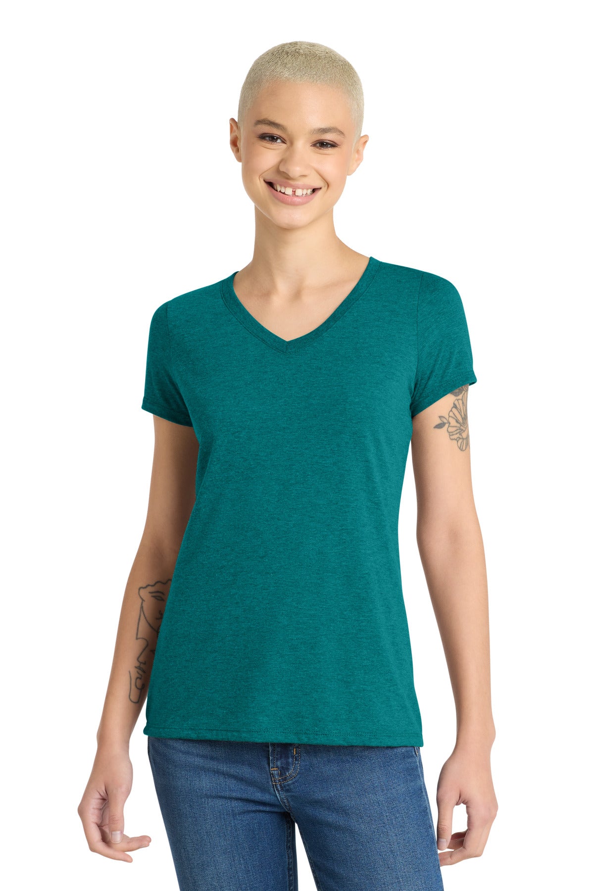 District® Women's Perfect Tri® V-Neck Tee. DM1350L