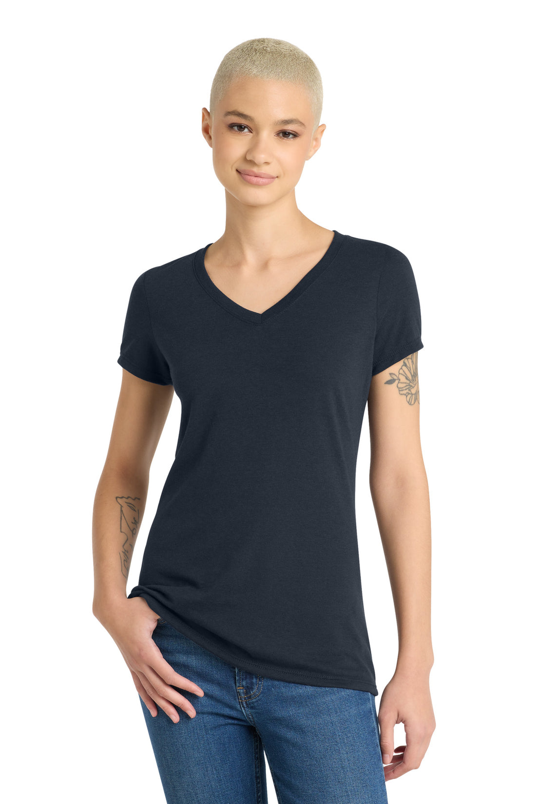District® Women's Perfect Tri® V-Neck Tee. DM1350L