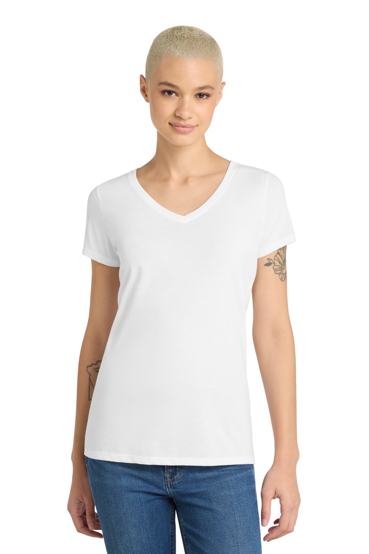 District® Women's Perfect Tri® V-Neck Tee. DM1350L