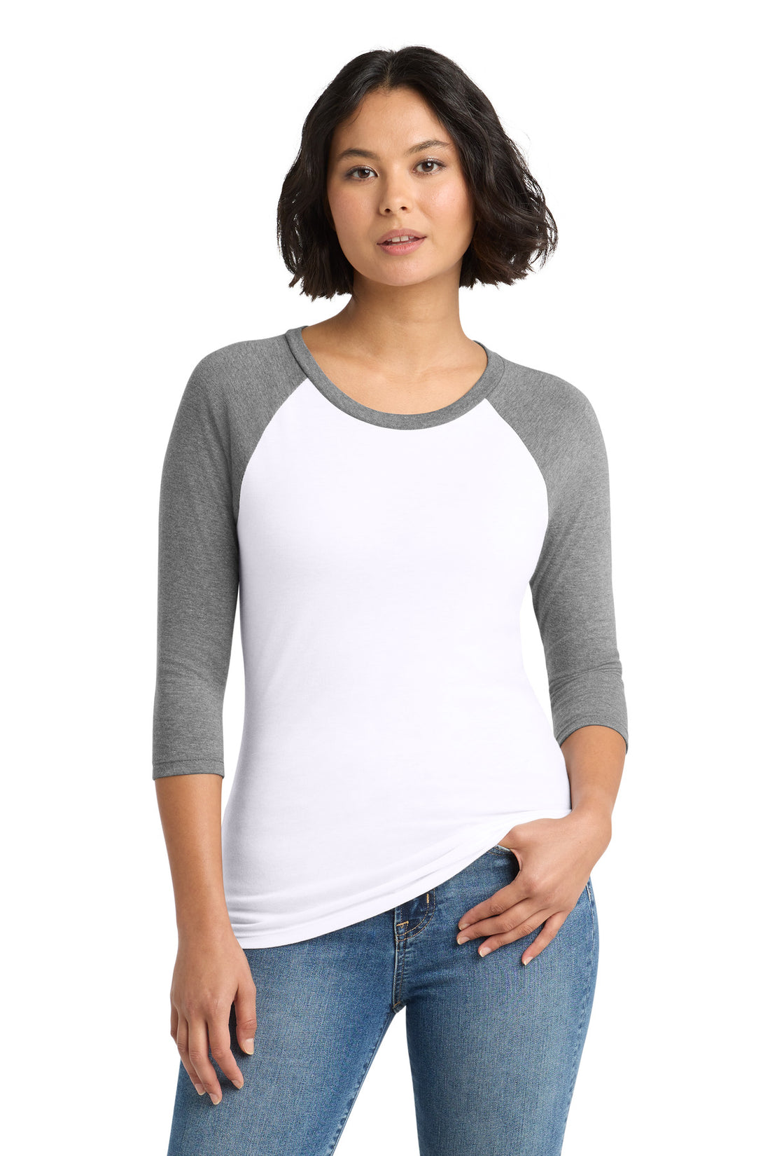District® Women's Perfect Tri® 3/4-Sleeve Raglan. DM136L