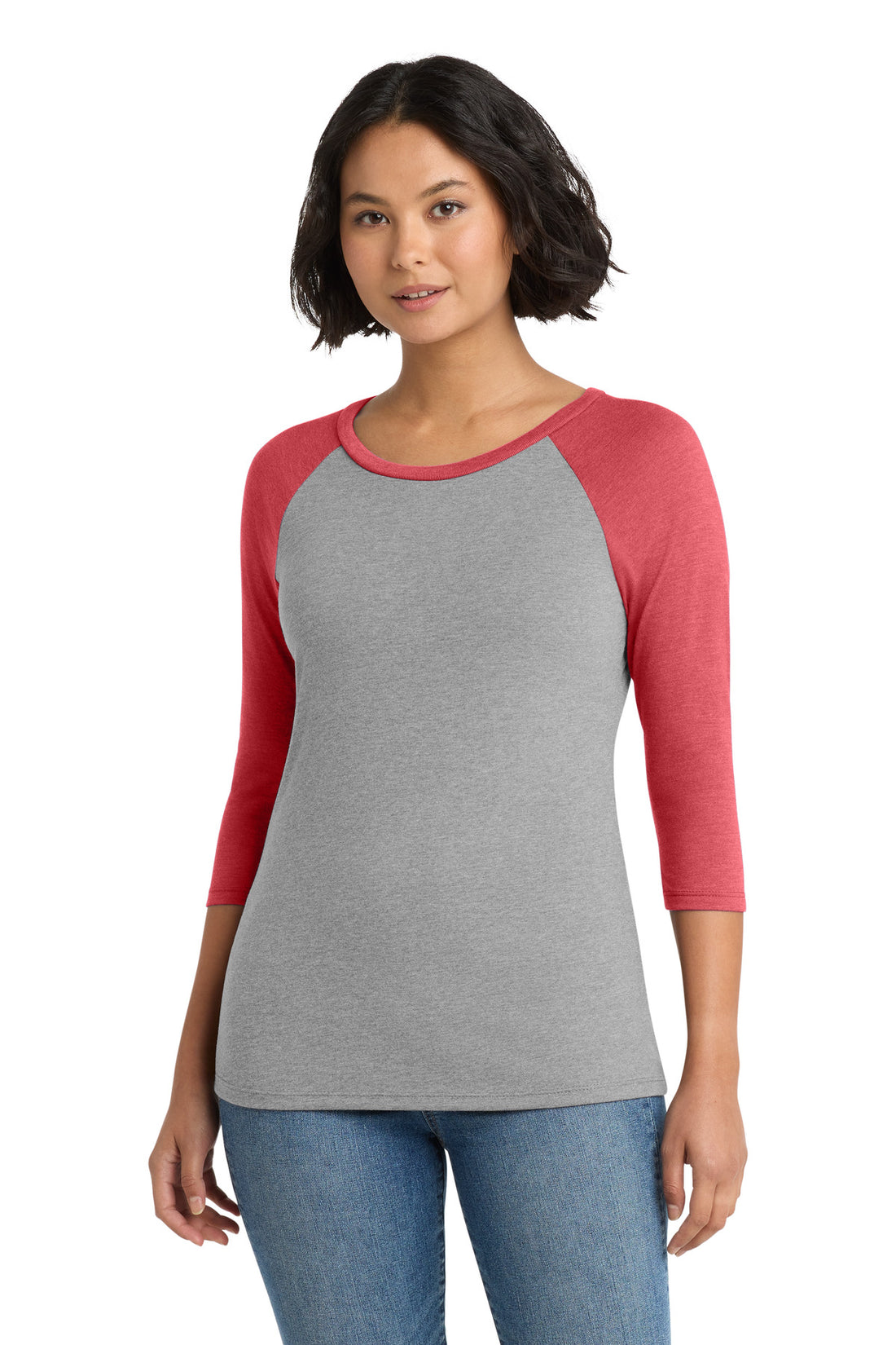 District® Women's Perfect Tri® 3/4-Sleeve Raglan. DM136L