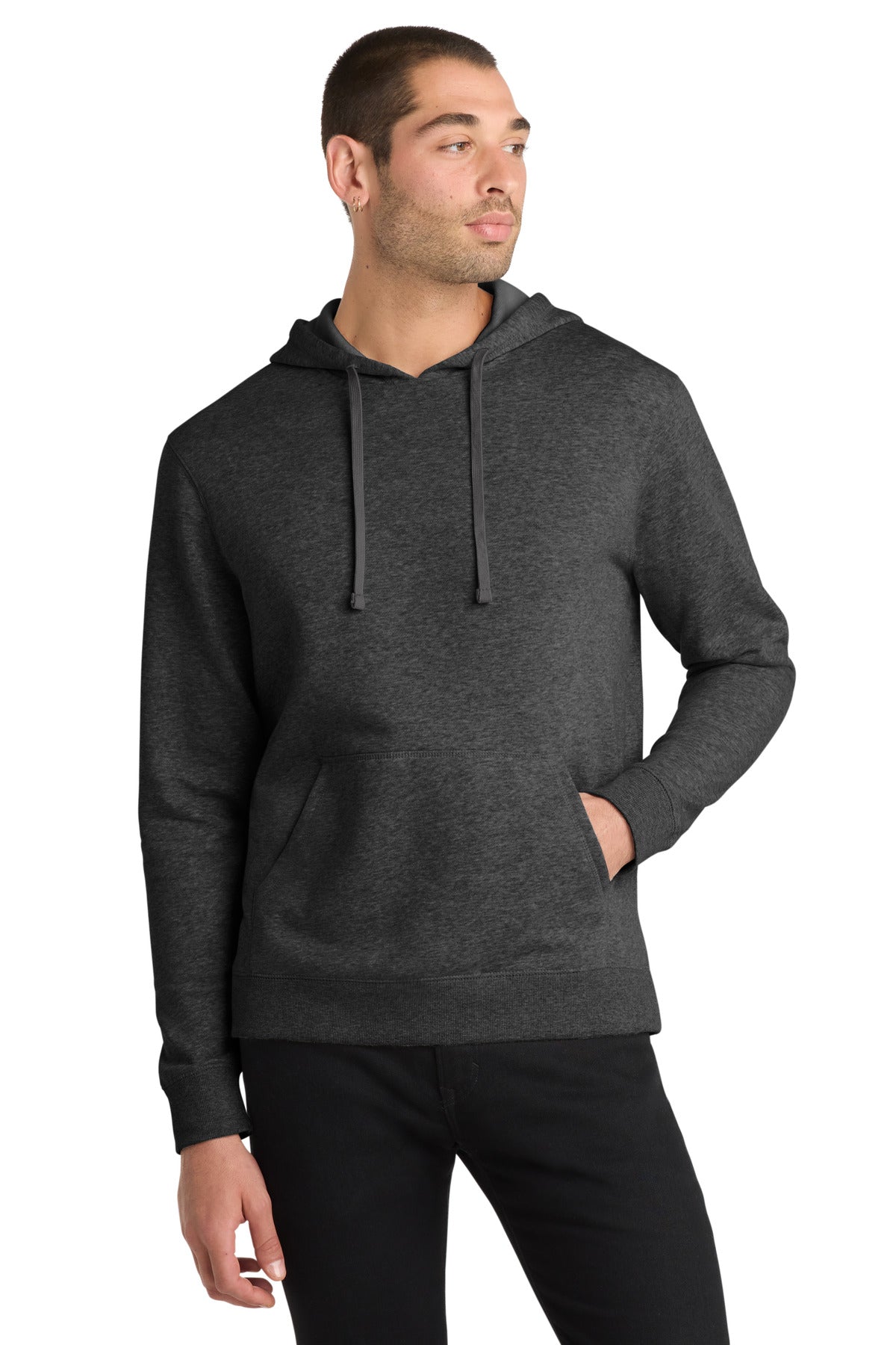 District® Lightweight Fleece Hoodie. DM391 - Heathered Black - 2XL