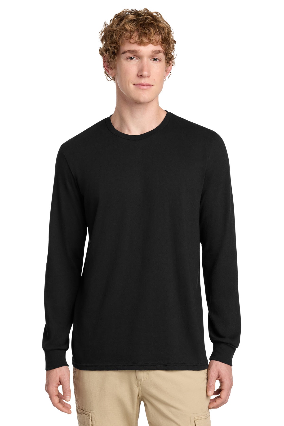 District® Perfect Blend® CVC Long Sleeve Tee DT109 - Black - 2XL
