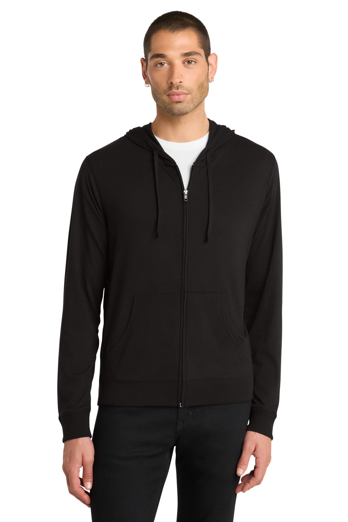 District® Jersey Full-Zip Hoodie. DT1100 - Black - 2XL