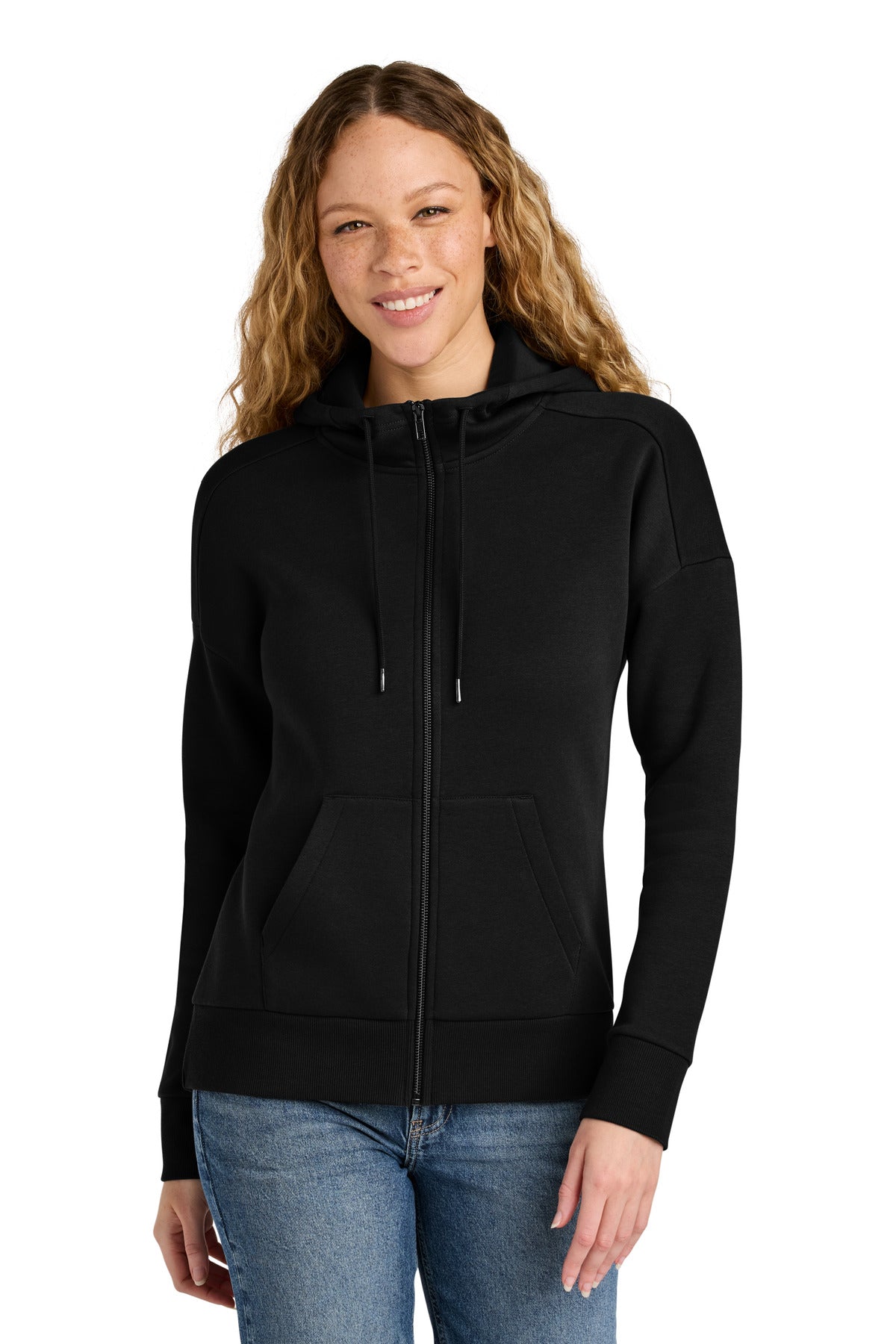 District ® Women's Perfect Weight ® Fleece Drop Shoulder Full-Zip Hoodie DT1104