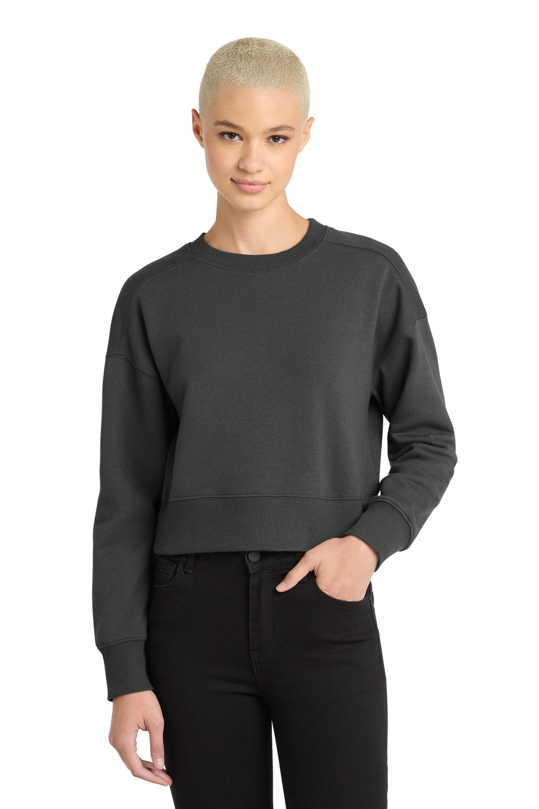 District ® Women's Perfect Weight ® Fleece Cropped Crew DT1105