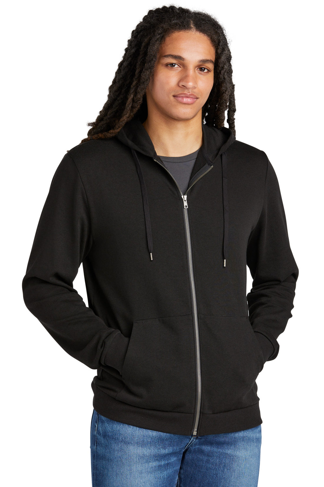 District® Perfect Tri® Fleece Full-Zip Hoodie DT1302 - Black - 2XL