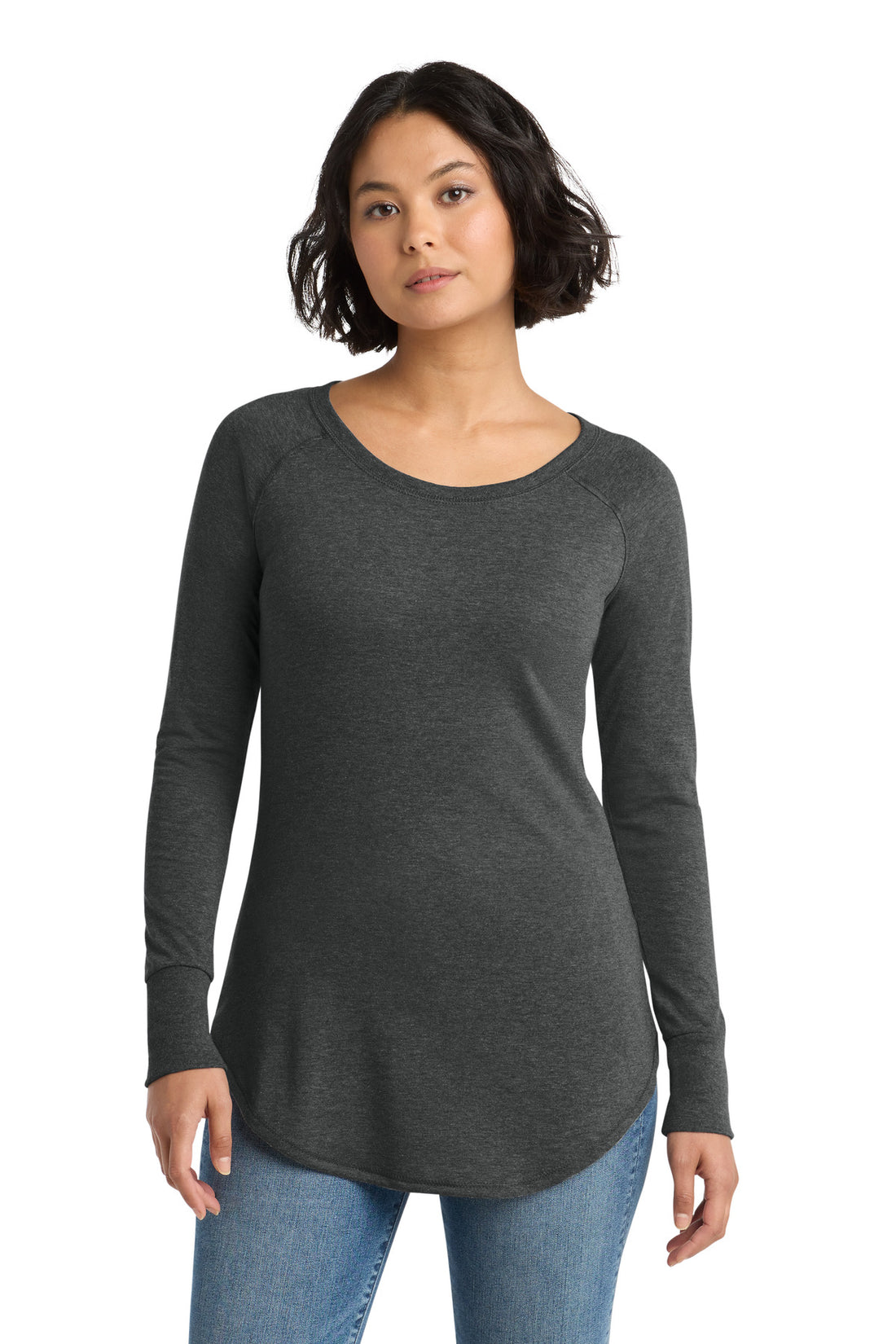 District ® Women's Perfect Tri ® Long Sleeve Tunic Tee. DT132L - Black Frost - XS