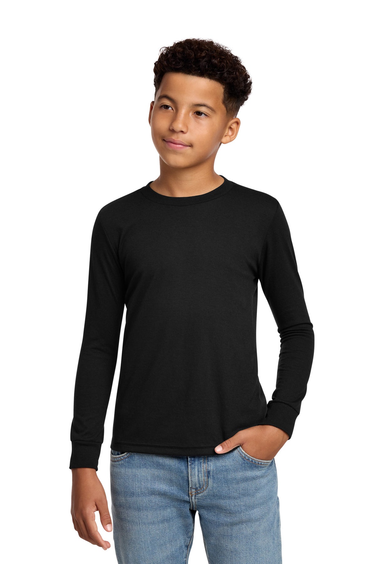 District® Youth Perfect Tri® Long Sleeve Tee DT132Y - Black - L