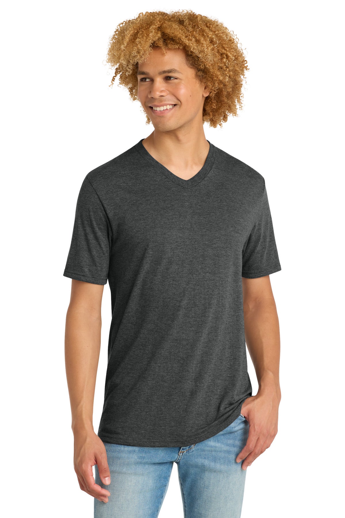 District ®  Perfect Tri® V-Neck Tee. DT1350 - Black Frost - 2XL