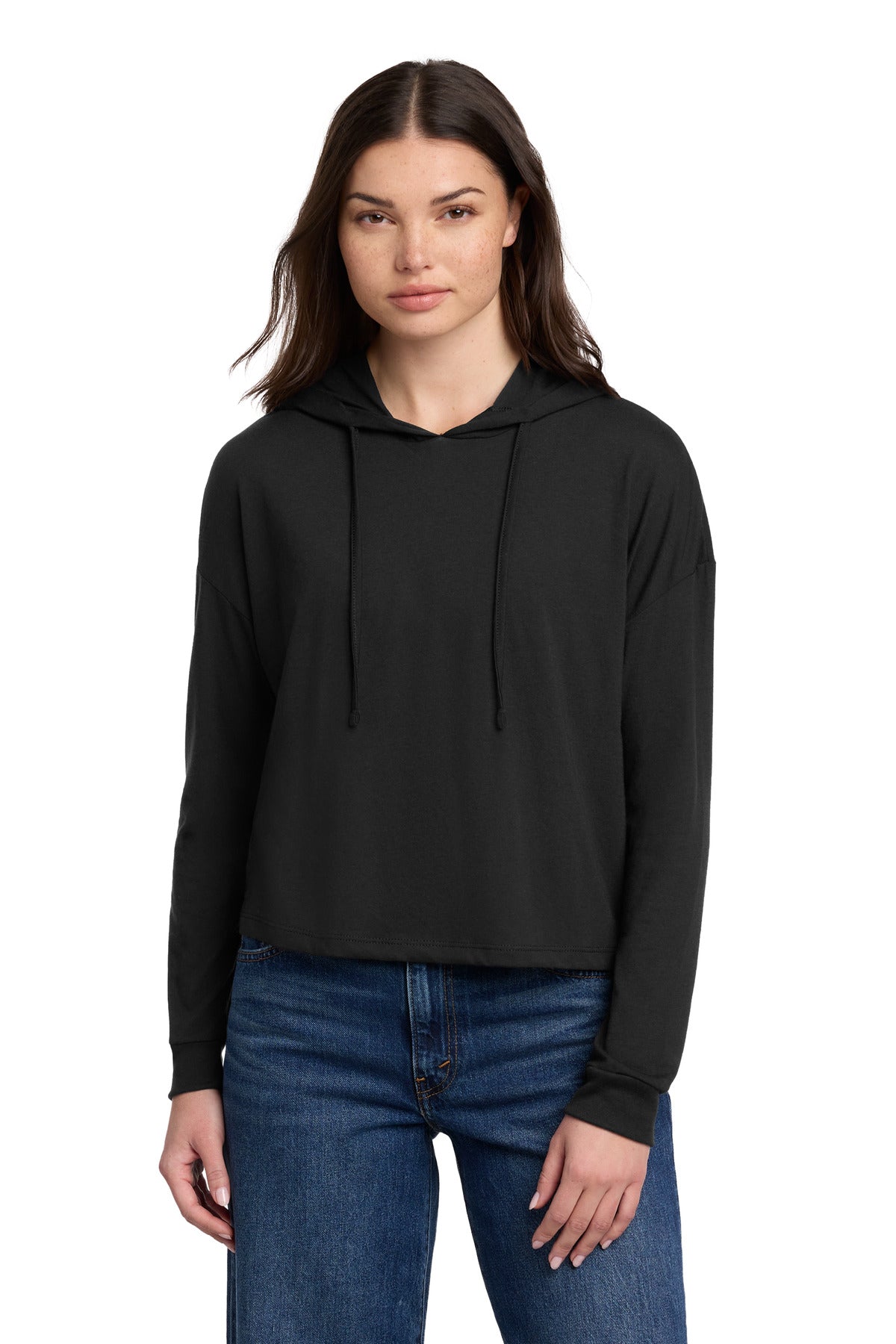 District® Women's Perfect Tri® Midi Long Sleeve Hoodie DT1390L - Black - 3XL
