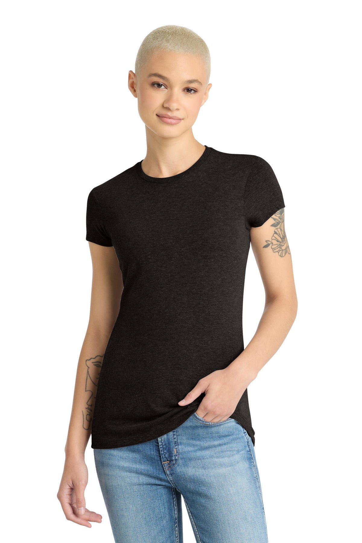 District ® Women's Fitted Perfect Tri ® Tee. DT155 - Black Frost - XS