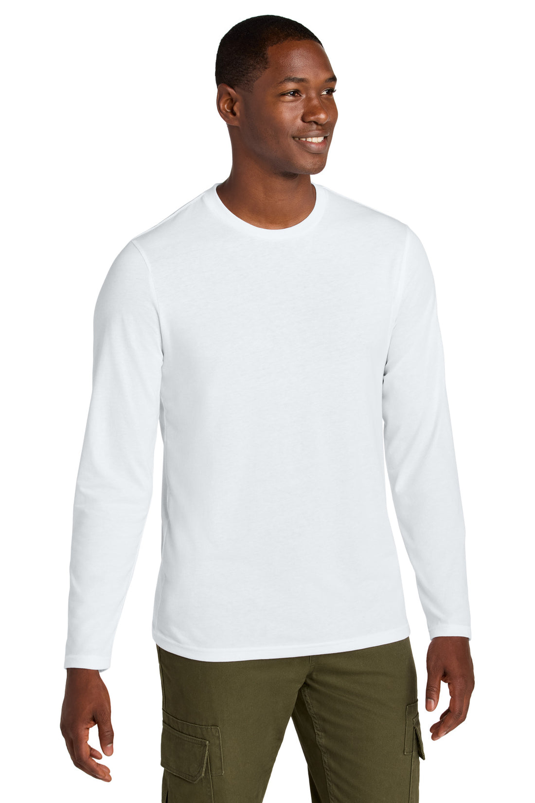 District® Perfect Weight® CVC Long Sleeve Tee DT185 - Bright White - 2XL
