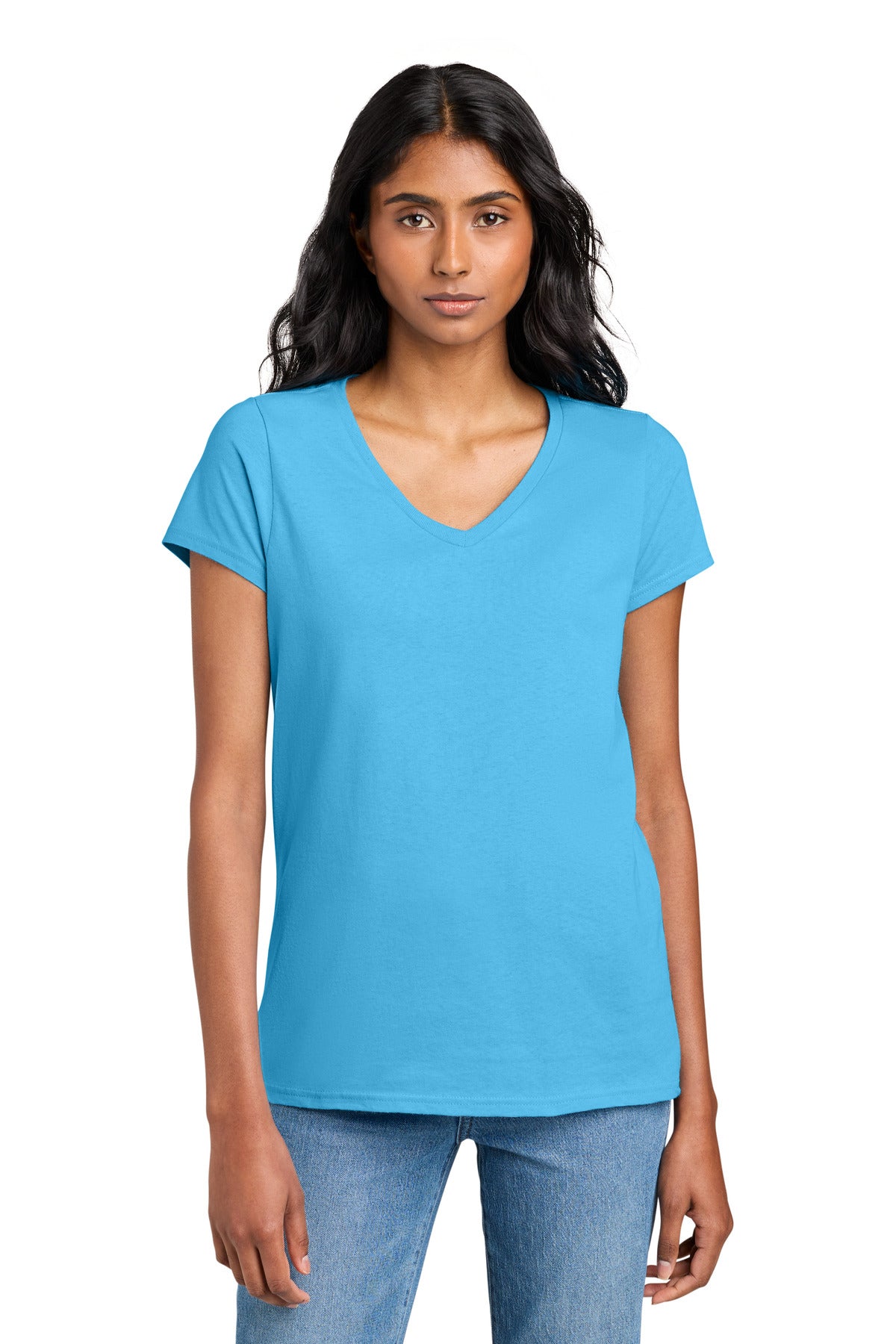 District® Women's The Concert Tee® V-Neck DT5002 - Aquatic Blue - 3XL