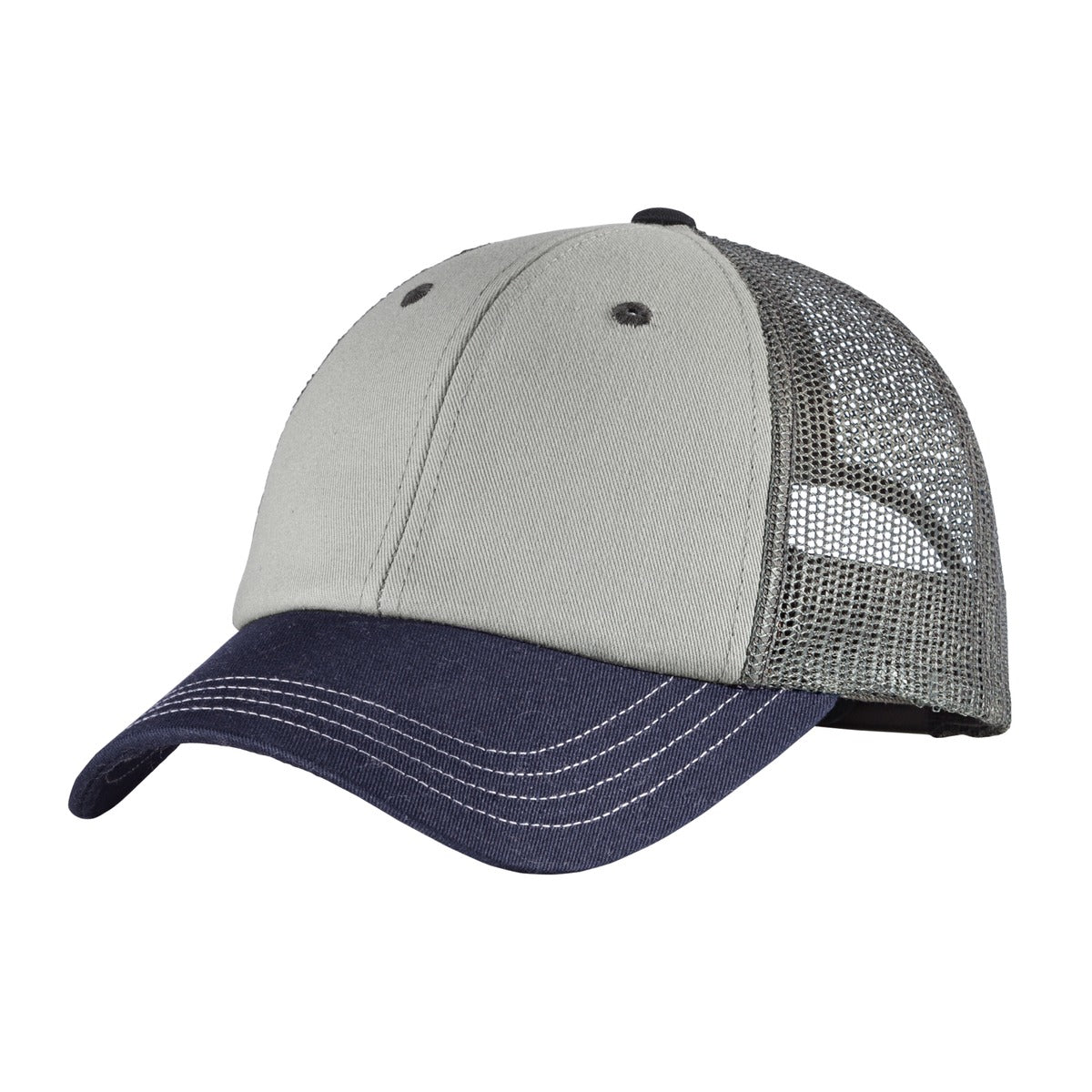 District® Tri-Tone Mesh Back Cap DT616 - Chrome/ New Navy/ Charcoal - OSFA