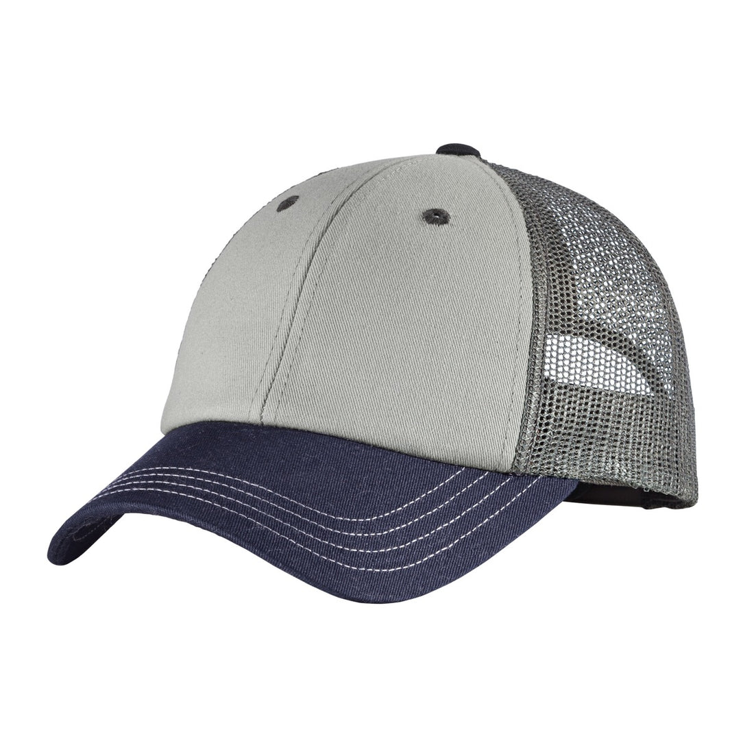 District® Tri-Tone Mesh Back Cap DT616 - Chrome/ New Navy/ Charcoal - OSFA