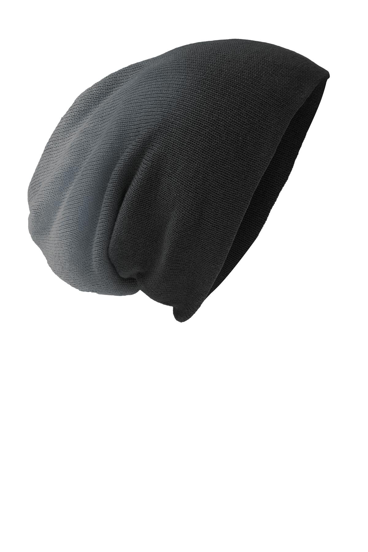 District® Slouch Beanie DT618 - Black Dip Dye - OSFA