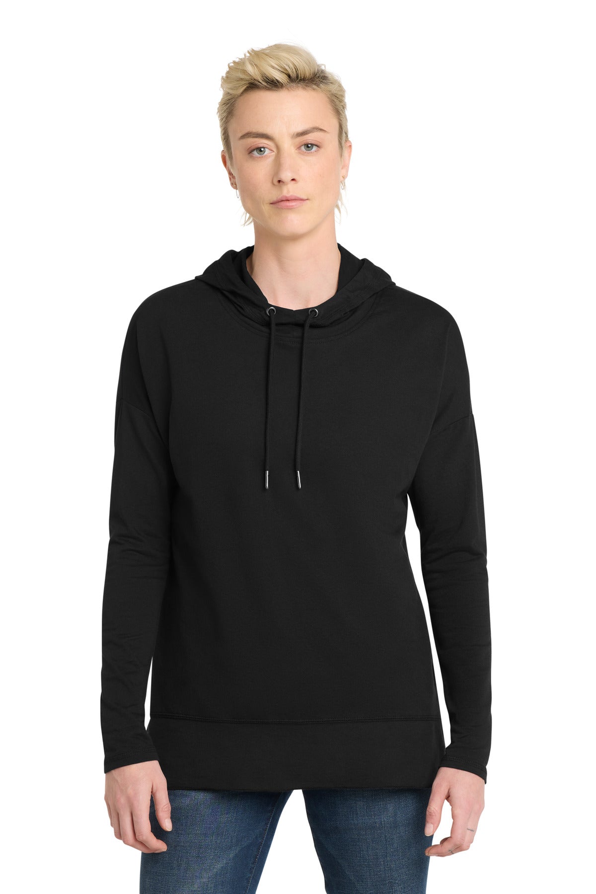 District ® Women's Featherweight French Terry  Hoodie DT671 - Black - XS