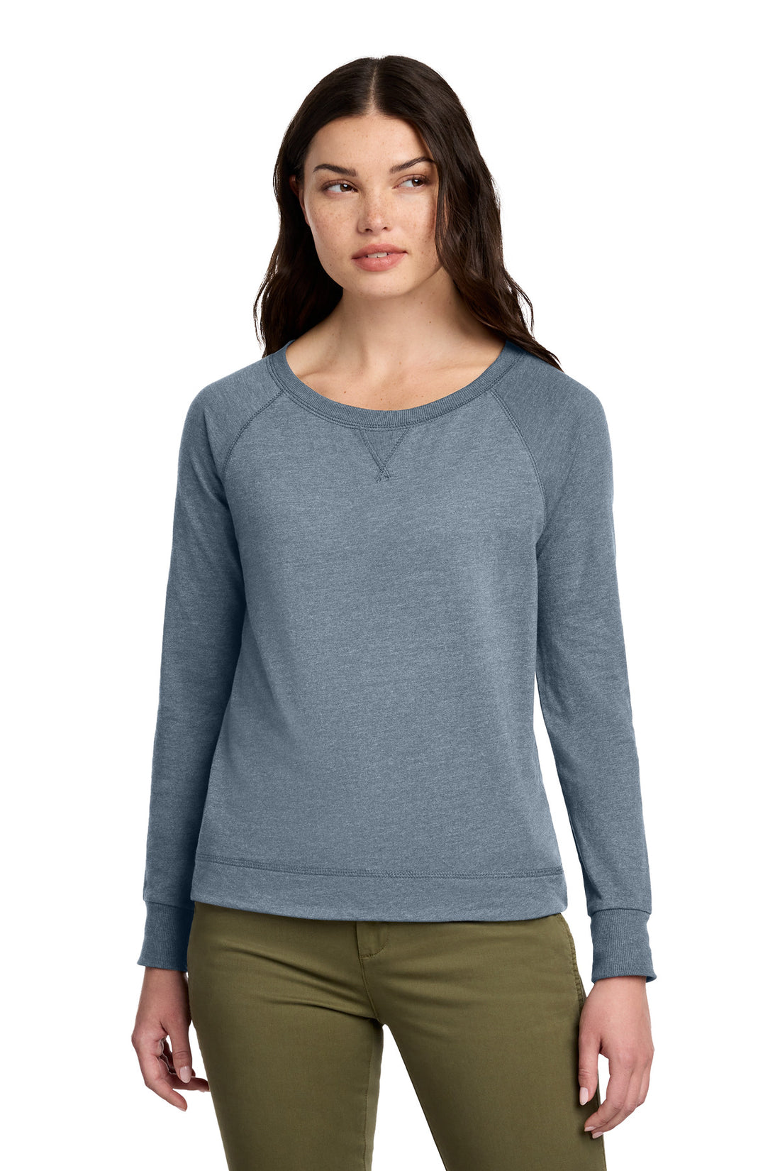 District® Women's Featherweight French Terry Long Sleeve Crewneck DT672