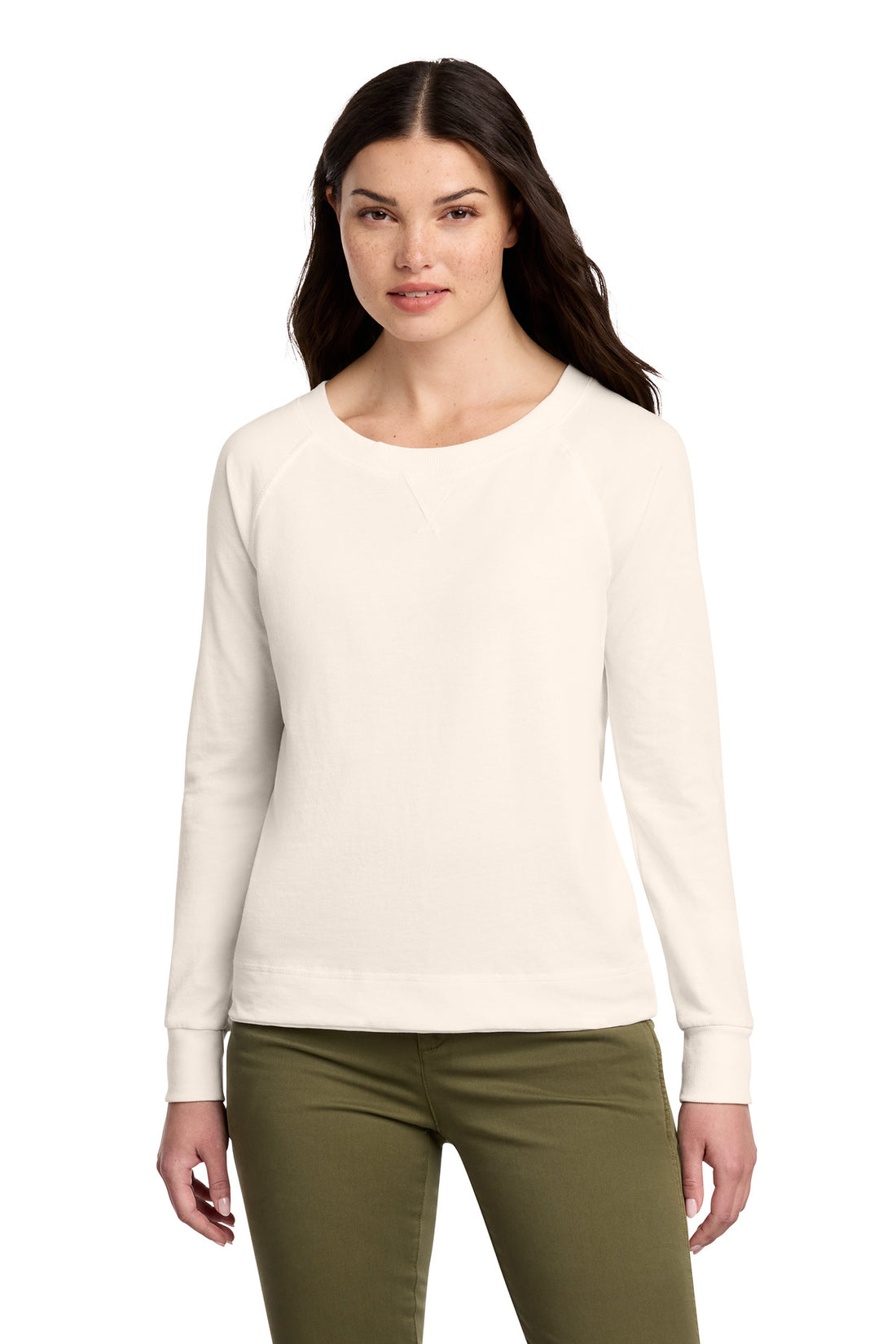 District® Women's Featherweight French Terry Long Sleeve Crewneck DT672
