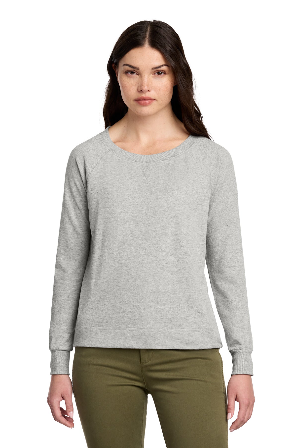 District® Women's Featherweight French Terry Long Sleeve Crewneck DT672