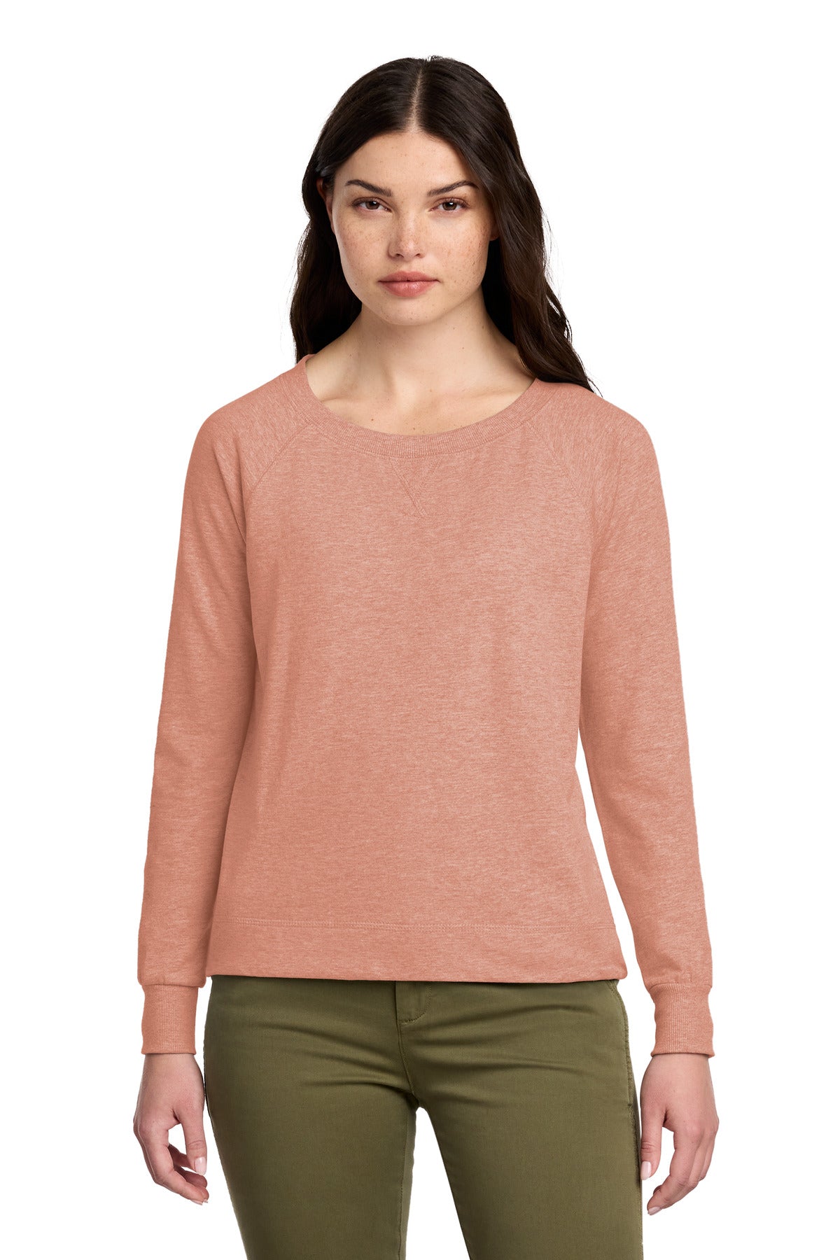 District® Women's Featherweight French Terry Long Sleeve Crewneck DT672
