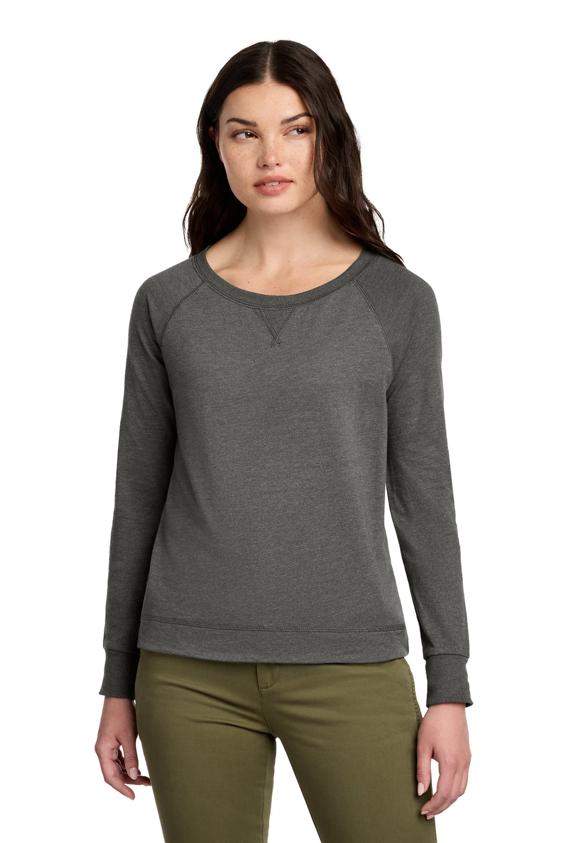 District® Women's Featherweight French Terry Long Sleeve Crewneck DT672