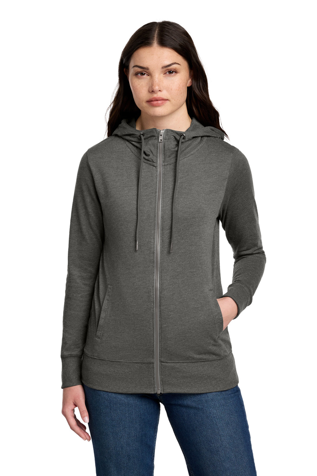 District® Women's Featherweight French Terry Full-Zip Hoodie DT673