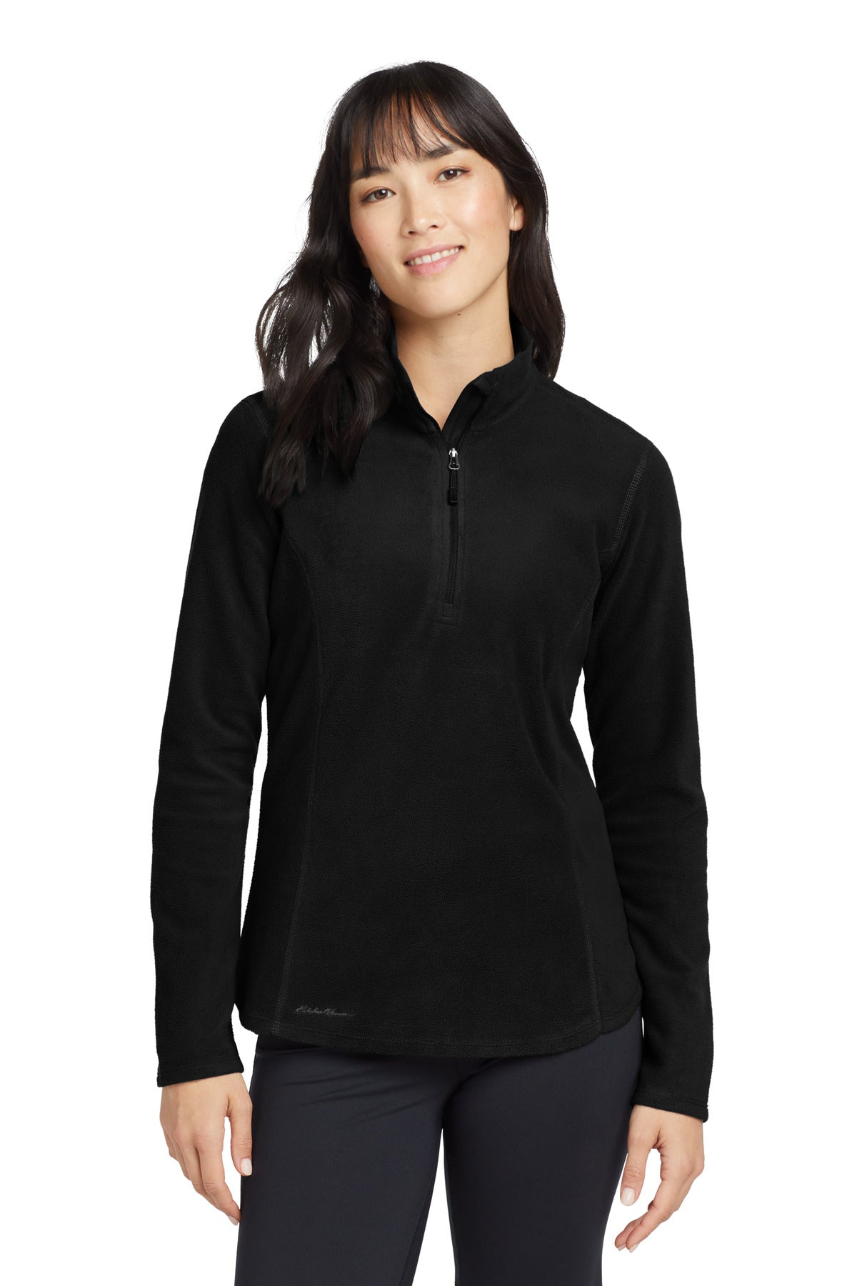 Eddie Bauer® Women's 1/2-Zip Microfleece Jacket EB227 - Black - 2XL