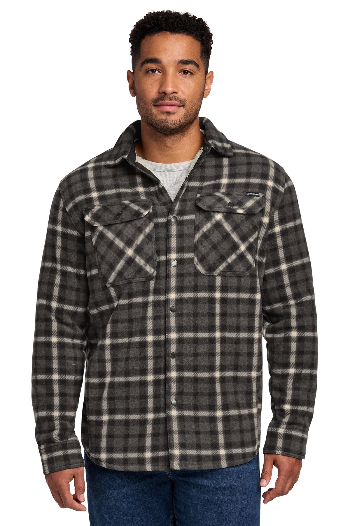 Eddie Bauer® Woodland Shirt Jac EB228 - Grey Steel/ Bone - 2XL