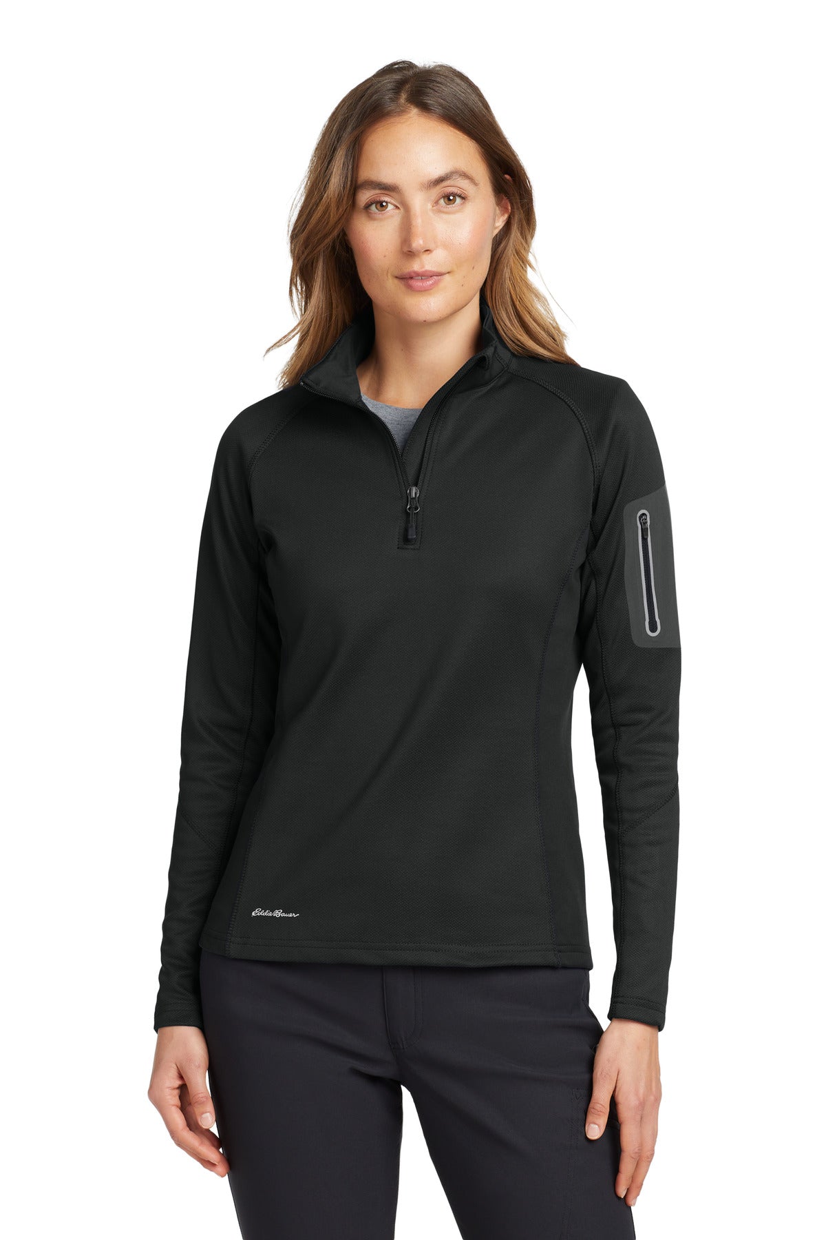 Eddie Bauer® Women's 1/2-Zip Performance Fleece. EB235 - Black - 2XL