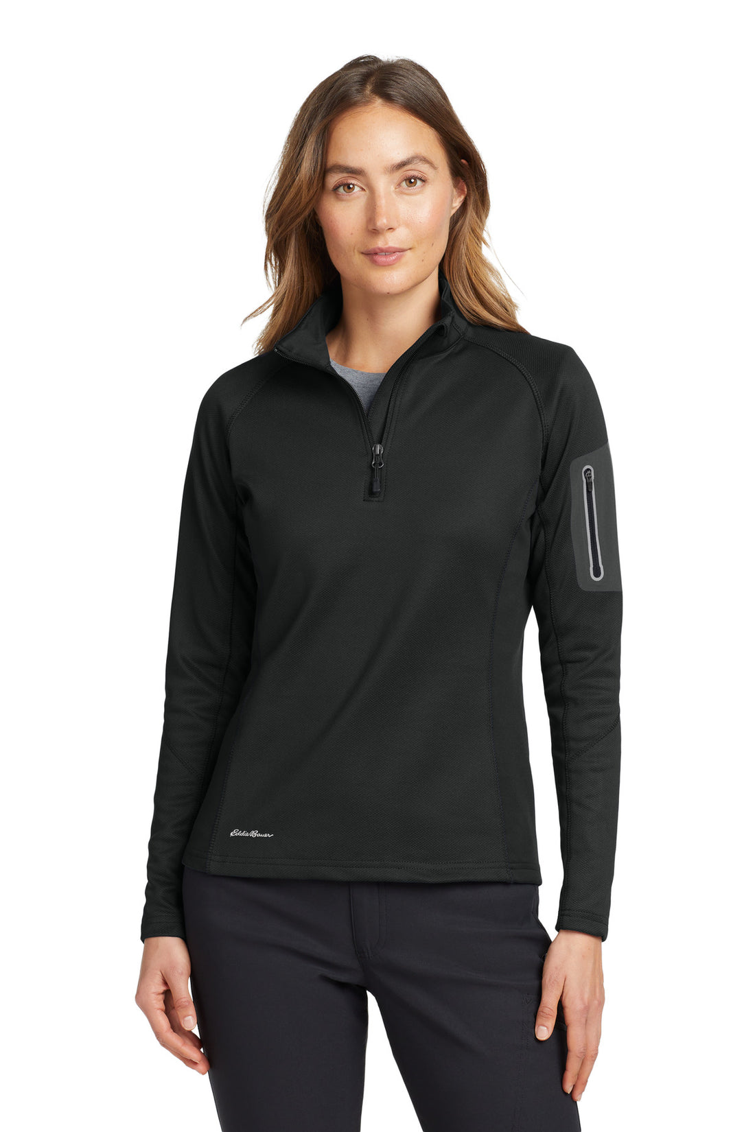 Eddie Bauer® Women's 1/2-Zip Performance Fleece. EB235 - Black - 2XL