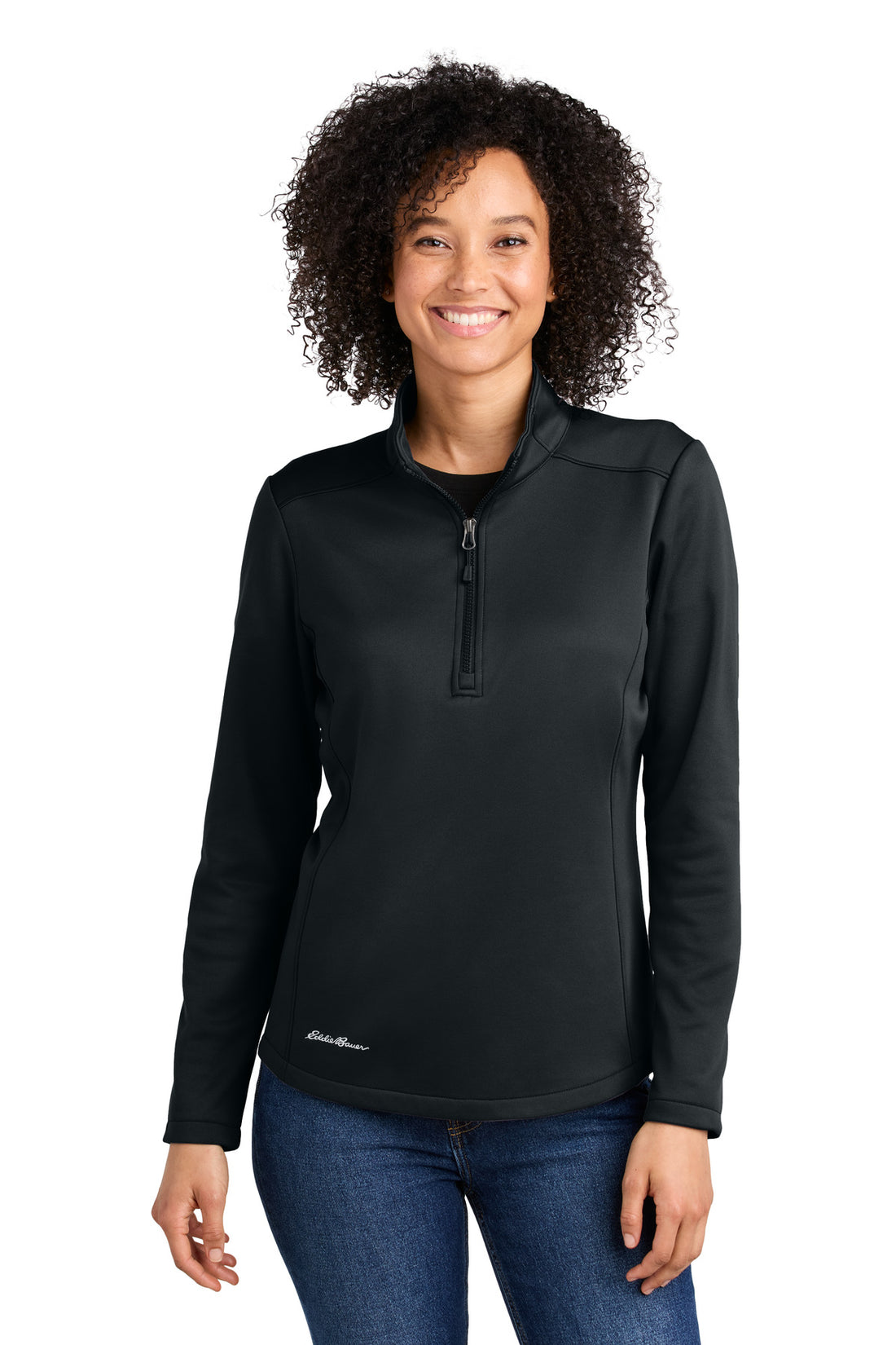 Eddie Bauer® Women's Smooth Mid Layer Fleece 1/2-Zip EB2370 - Black - 2XL