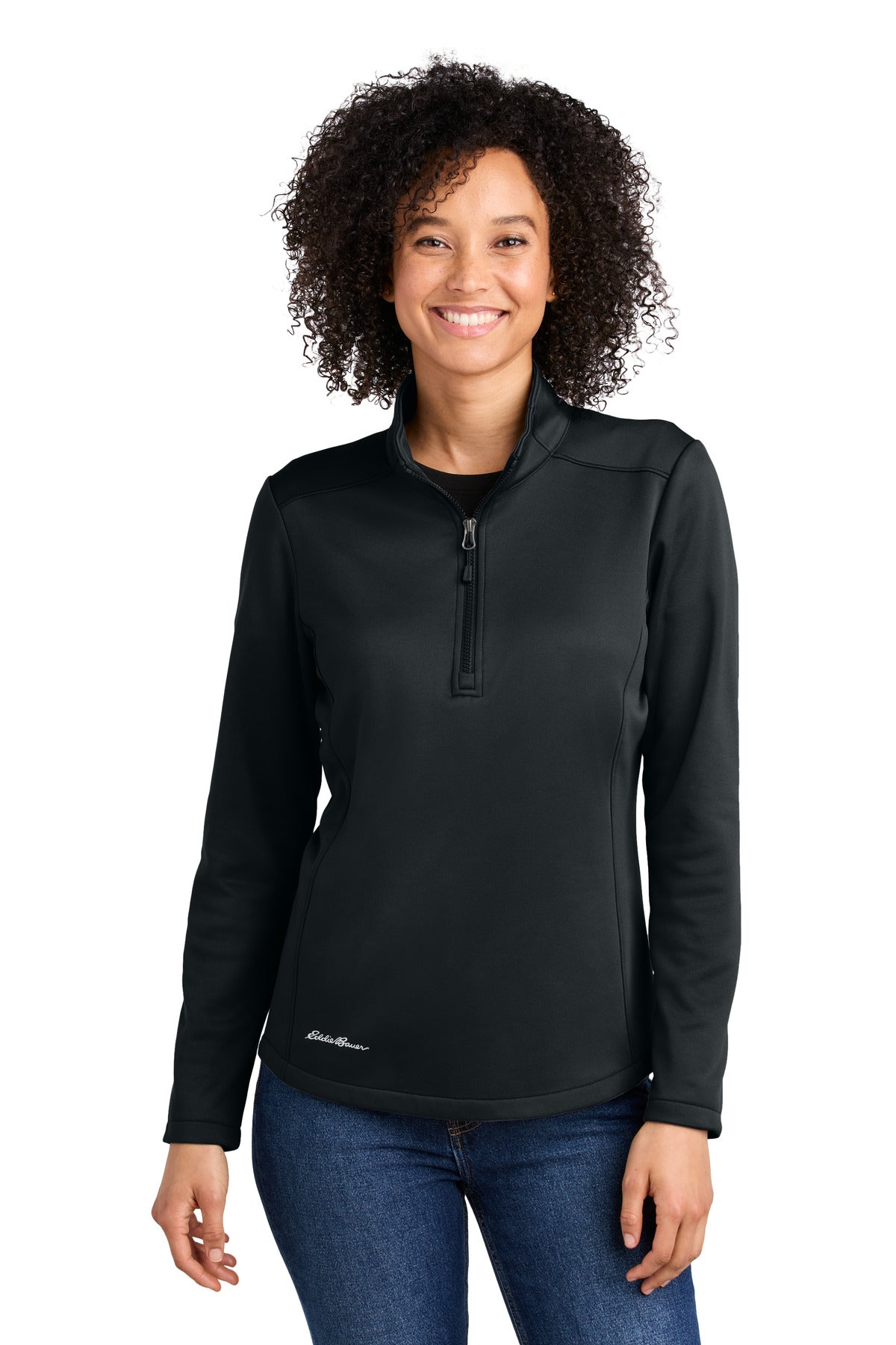 Eddie Bauer® Women's Smooth Mid Layer Fleece 1/2-Zip EB2370 - Black - 2XL
